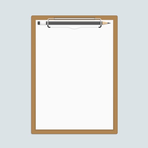 Brown Clipboard with Paper Vector Image