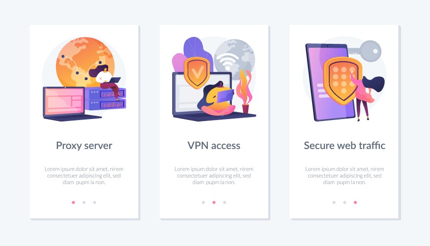 Secure Network Access App Interface vector image
