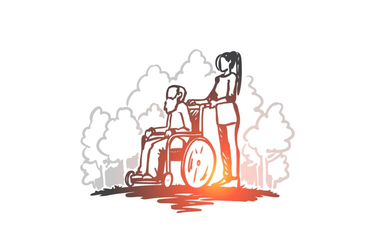 Senior Man in Wheelchair Vector Image