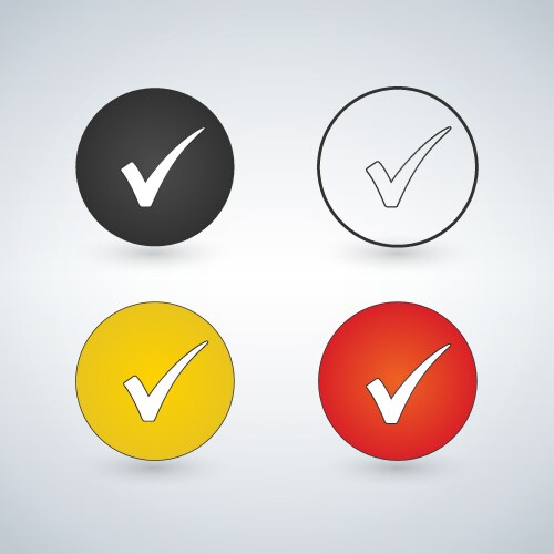 Set buttons with check marks or ticks checkbox vector image