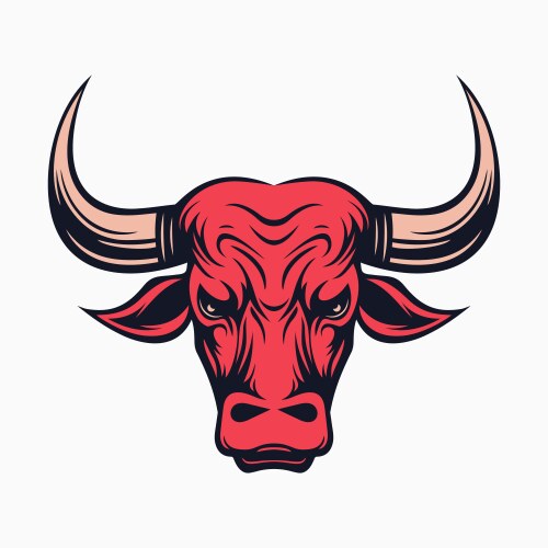 Angry bull head cartoon logo Vector Image