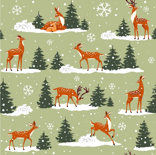 Fox seamless pattern Royalty Free Vector Image