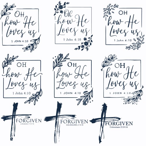 Christian svg mega bundle scripture bible Vector Image