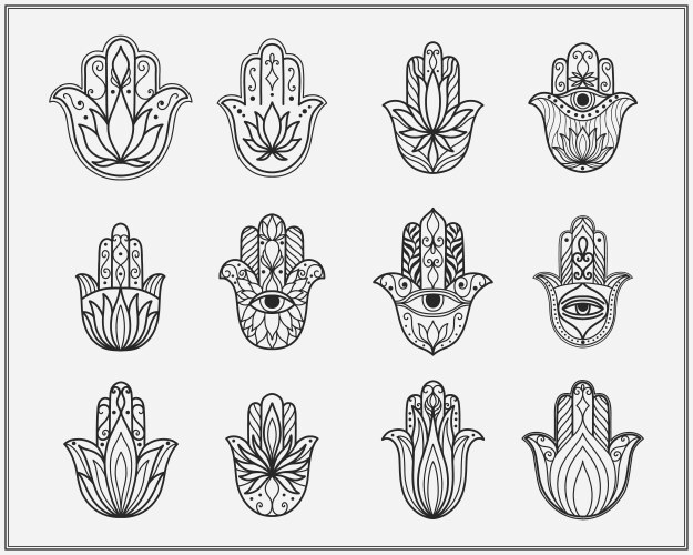 Hamsa symbol hand fatima for protection from Vector Image