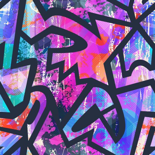 Abstract geometric seamless pattern with grunge Vector Image