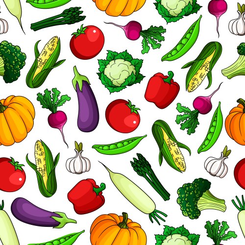 Fresh autumn vegetables flat Royalty Free Vector Image