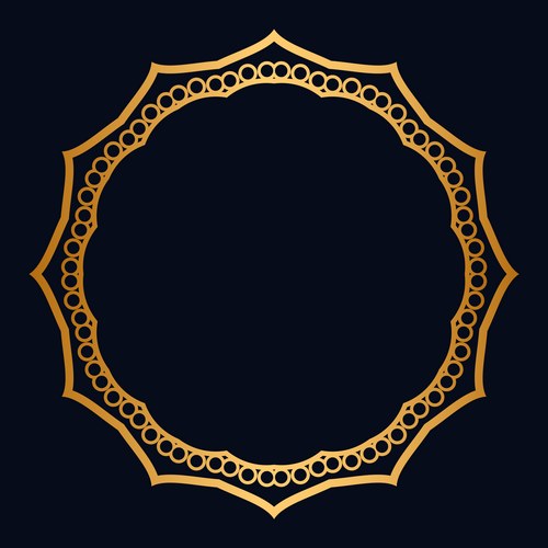 Golden Circle Border Frame Vector Image