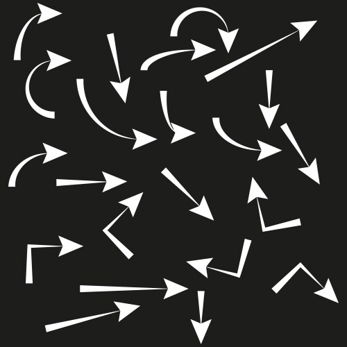 Random arrow chaos curved pointer icon direction vector image