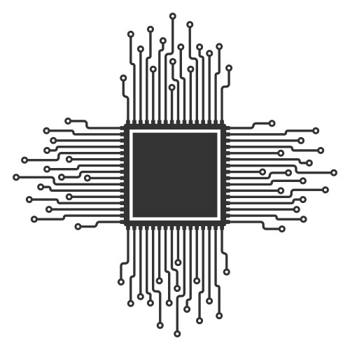 Ai cpu gpu microchip icon machine learning vector image