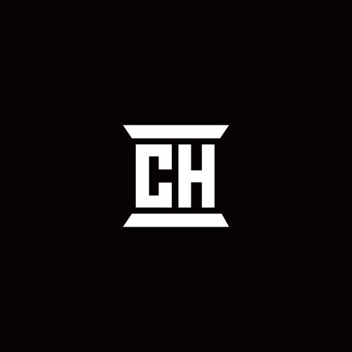 Elegant 'CH' Monogram with Pillar Style Vector Image