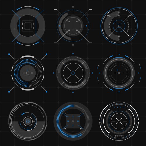 Sci-fi display circular elements hud futuristic Vector Image
