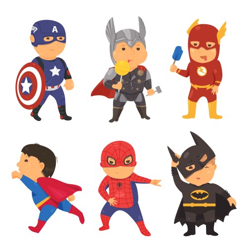 Superhero Kids Costume Set vector image