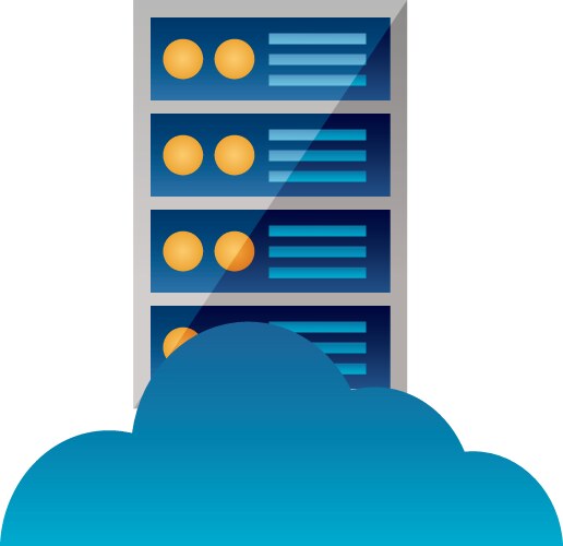 Cloud computing computer case vector image