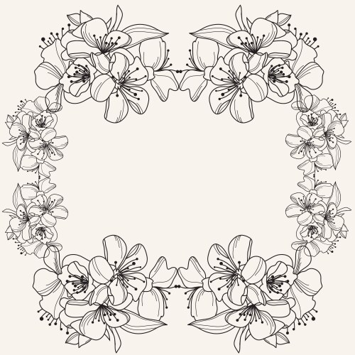 Doodle floral frame Royalty Free Vector Image - VectorStock