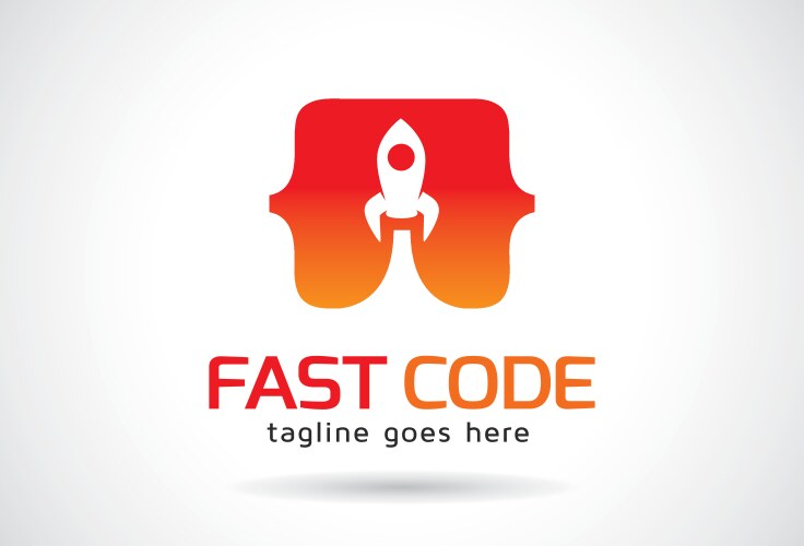 Fast code logo template design emblem vector image