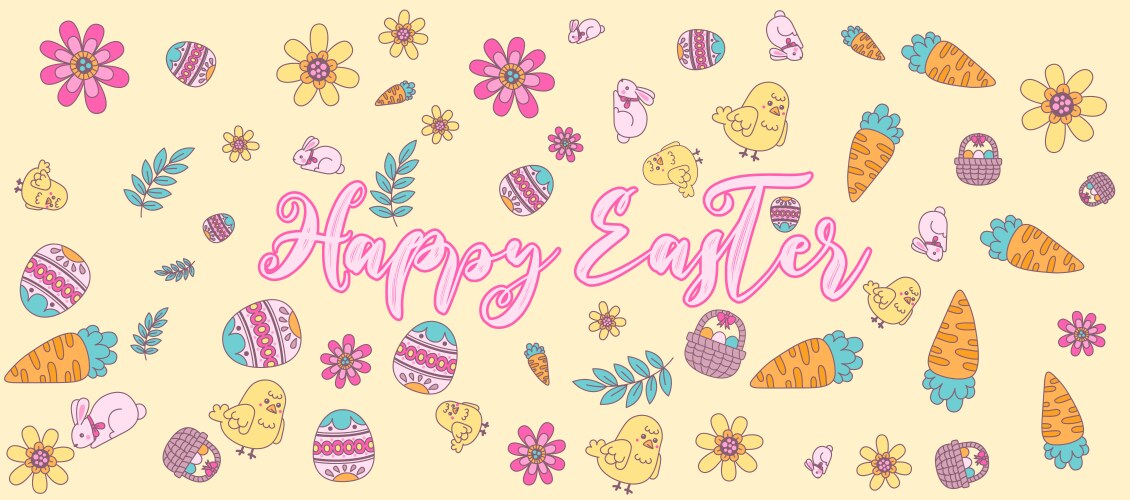Happy easter icons element Royalty Free Vector Image