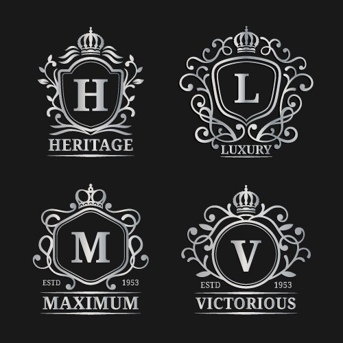 Elegant Monogram Logo Templates Vector Image