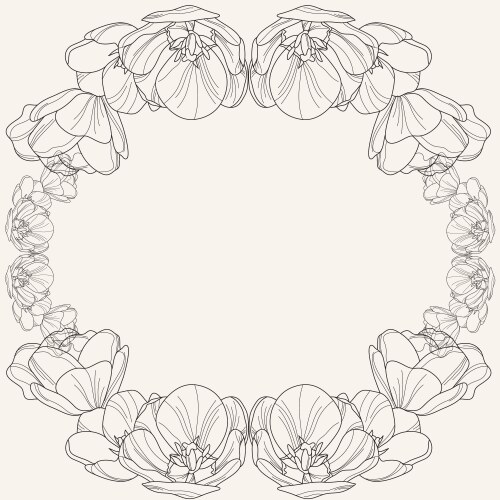 Vintage background with floral frame Royalty Free Vector