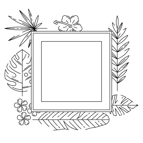 Frame with stylized palm leaves decorative image Vector Image