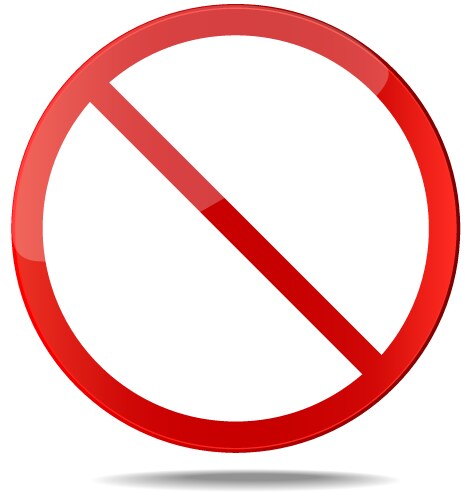 no sign red prohibition vector