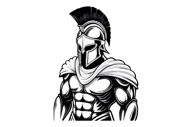 Spartan warrior in helmet and armor Vector Image
