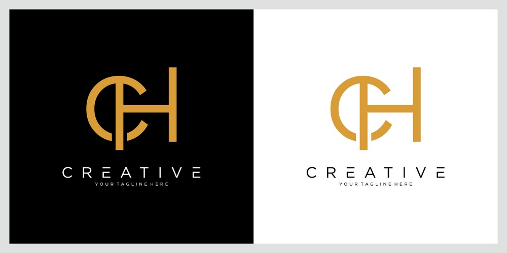 Elegant Initial Letter Logo - CH or HC Vector Image