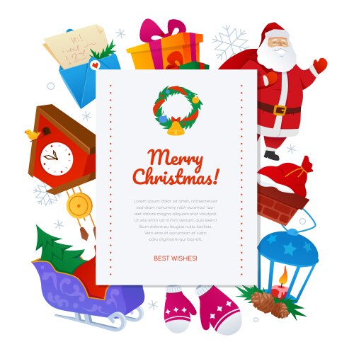 merry christmas - flat design style colored banner vector image