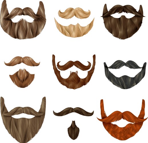 Mustaches and beards Royalty Free Vector Image