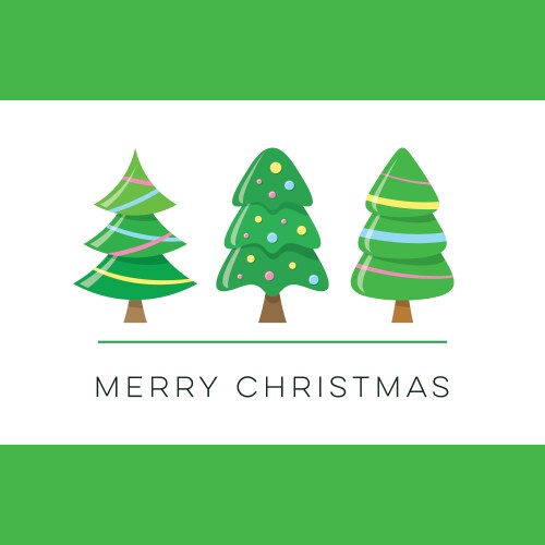 Merry christmas card with cute trees vector image