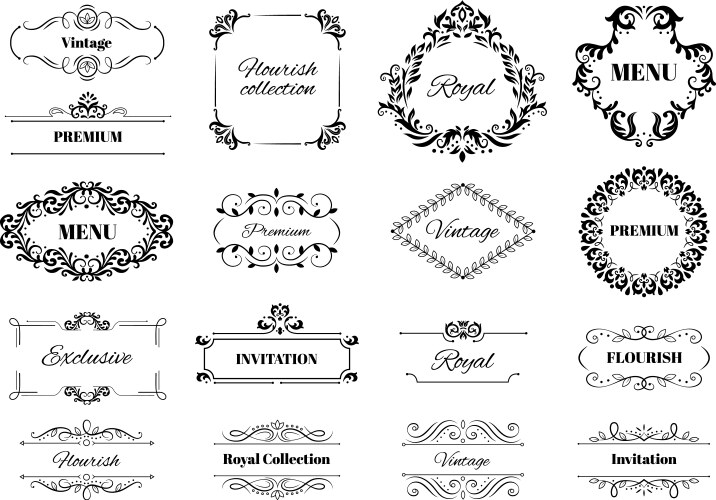 Vintage Calligraphic Ornament Frame Vector Image