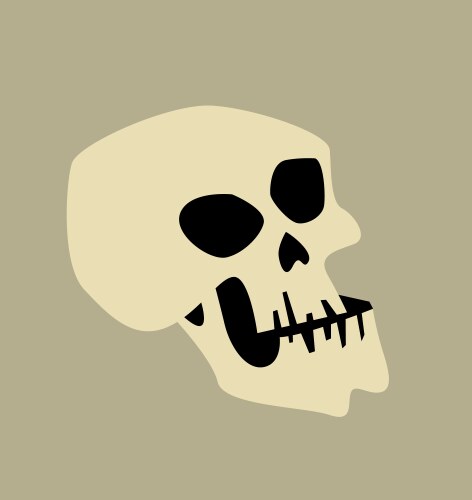 Stylized drawing of a human skull Vector Image