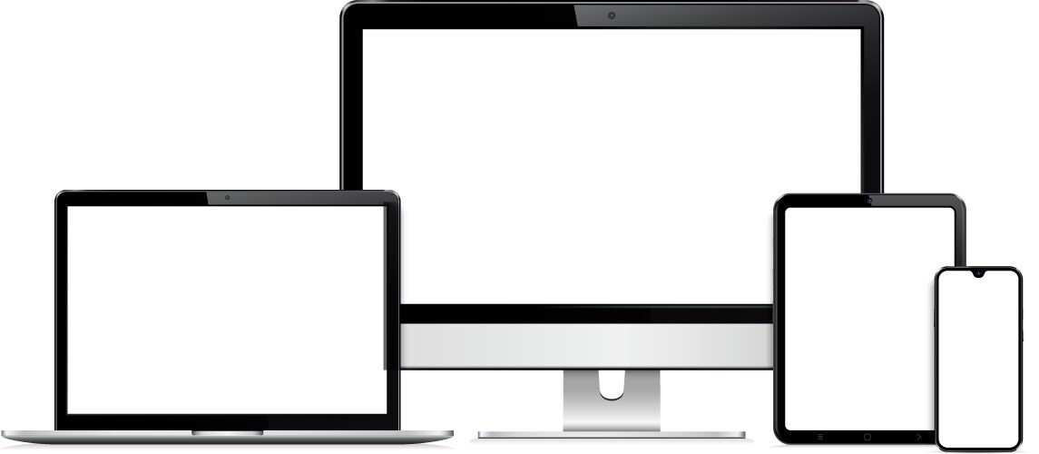 Responsive web design computer display laptop vector image