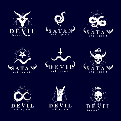 Demonic Infernal Logotypes Vector Image