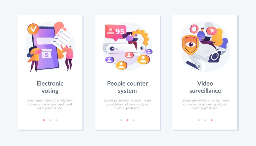 Public control and automated counting app vector image