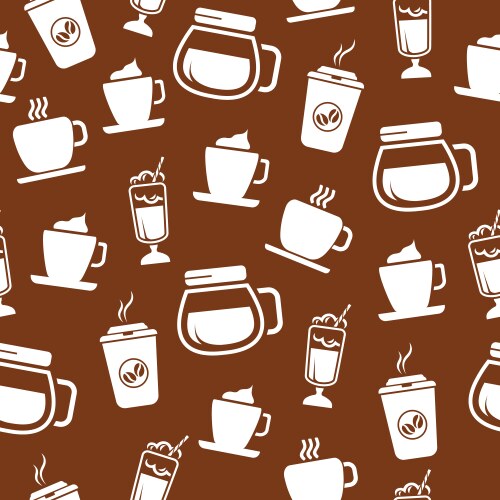 Coffee shop seamless pattern Royalty Free Vector Image