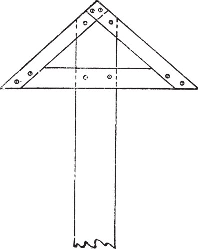 Fixed triangular head t square engage an edge vector image