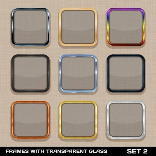 set of colorful app icon frames templates buttons vector image