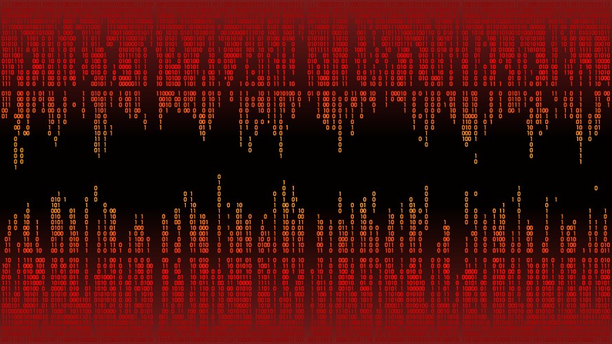 Abstract with digital lines binary code matrix vector image