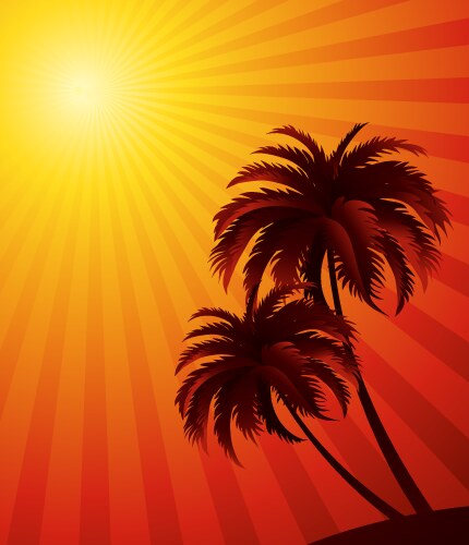 Sunset background on beach Royalty Free Vector Image