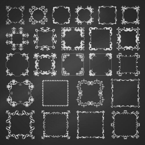 Vintage Chalkboard Frames & Borders Vector Image