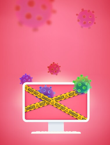 Aware of internet faraud and viruses modern vector image