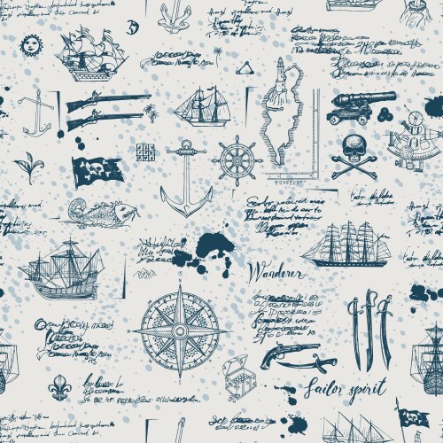 Pirate Seamless Background Vector Image
