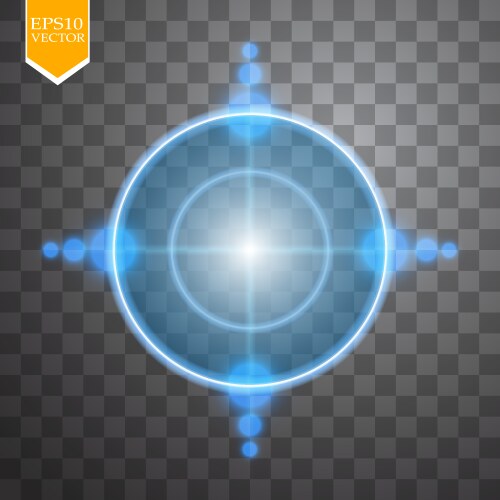 Neon target isolated game interface element vector image