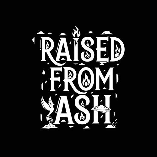 Raised from ash phoenix fire typography design Vector Image