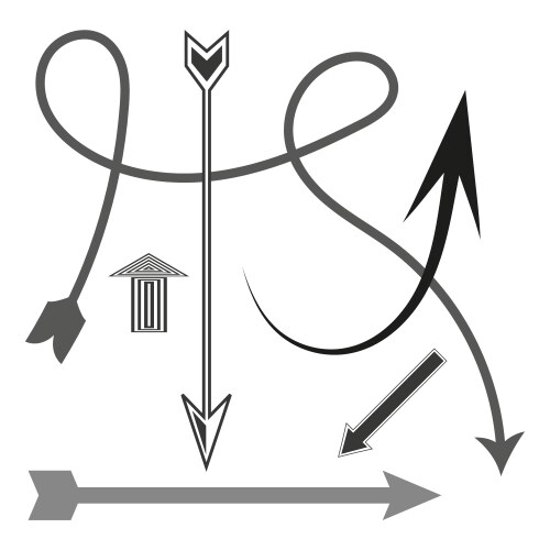 Arrow set collection directional pointer symbols vector image