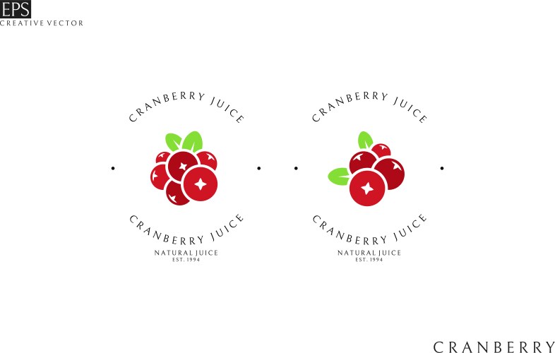 Cranberry juice logo template vector image