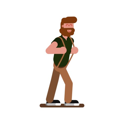 Elderly man walking old senior in glasses Vector Image