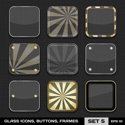 Set of colorful app icon frames templates buttons vector image