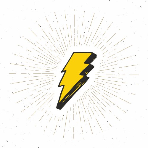 Vintage Lightning Bolt Badge Vector Image