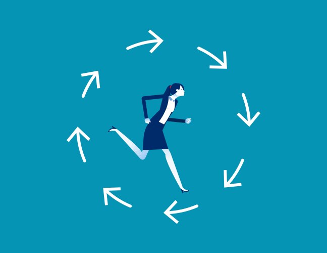 Running in endless loop of arrows business vector image